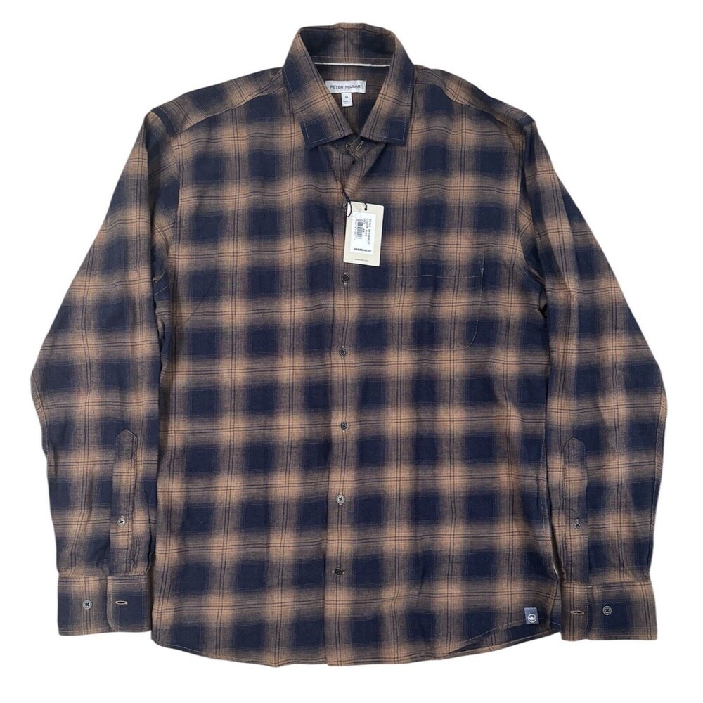 NWT Peter Millar Button-Down Shirt Edgehill Cotton Sport Men Sz M Retail $160